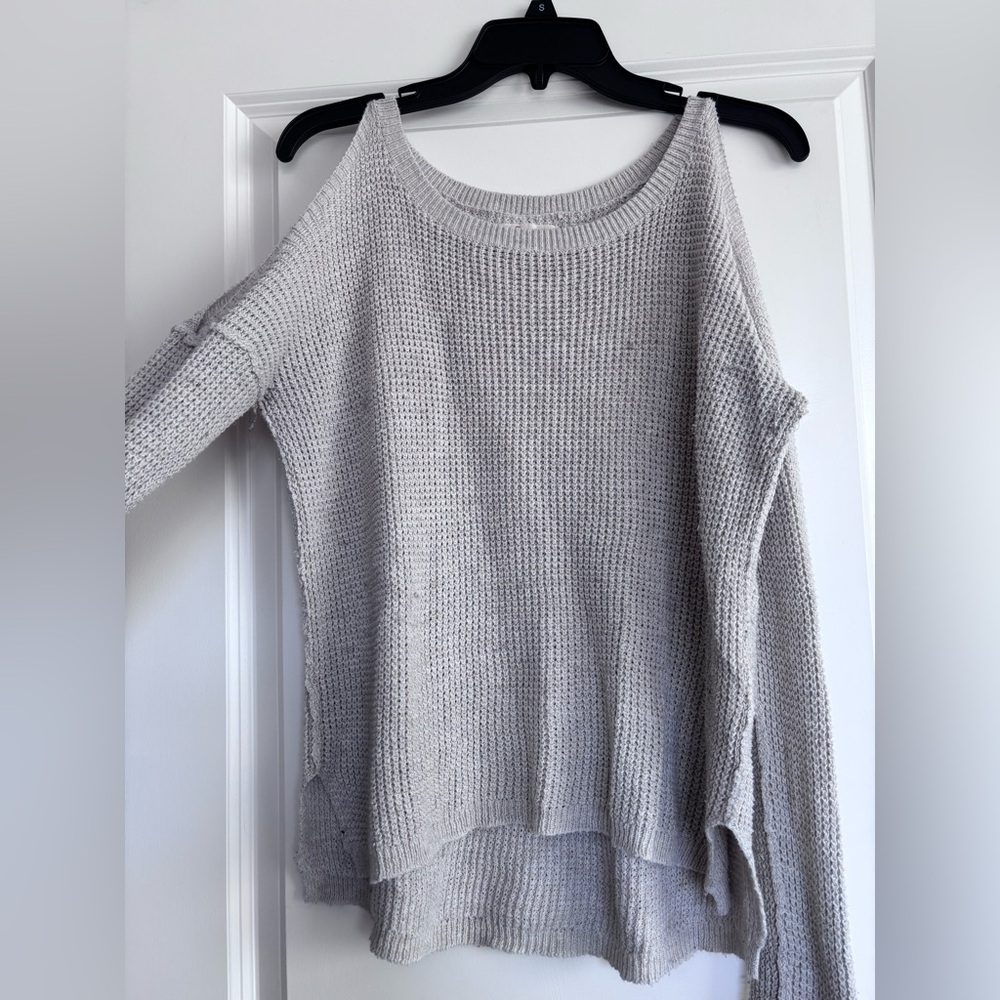 Hollister Cream Off-the-Shoulder Knit Sweater